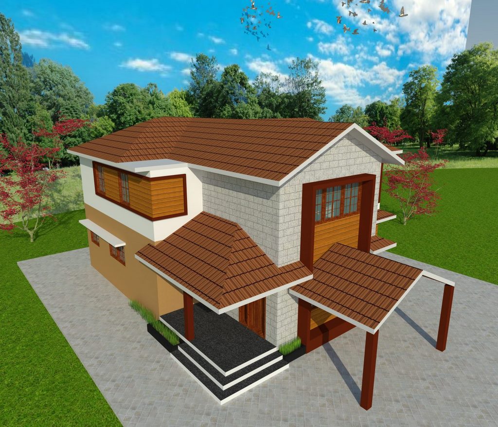 Modern house with sloped roof 1 6